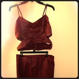 A fun burgundy two piece